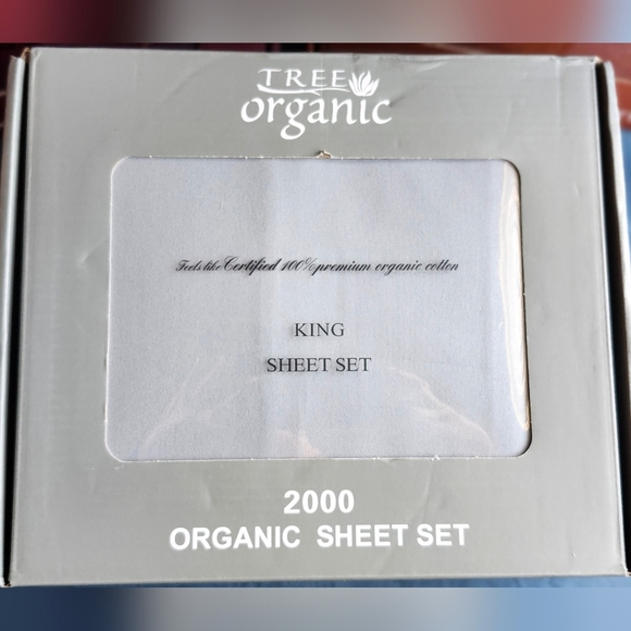 Tree Organic Other - NIB-Tree Organic King Sheet Set 2000ct Premium Organic Cotton Gray